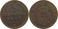 BRANDENBURG PREUSSEN 3 PFENNIG Wilhelm I. (1861-1888) -