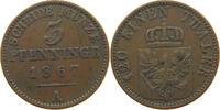 BRANDENBURG PREUSSEN 3 PFENNIG Wilhelm I. (1861-1888) -