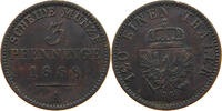 BRANDENBURG PREUSSEN 3 PFENNIG Wilhelm I. (1861-1888) -