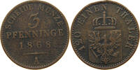 BRANDENBURG PREUSSEN 3 PFENNIG Wilhelm I. (1861-1888) -
