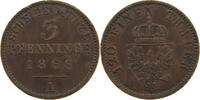 BRANDENBURG PREUSSEN 3 PFENNIG Wilhelm I. (1861-1888) -