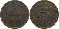 BRANDENBURG PREUSSEN 3 PFENNIG Wilhelm I. (1861-1888) -