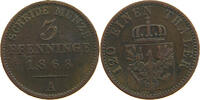 BRANDENBURG PREUSSEN 3 PFENNIG Wilhelm I. (1861-1888) -
