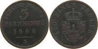 BRANDENBURG PREUSSEN 3 PFENNIG Wilhelm I. (1861-1888) -