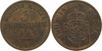 BRANDENBURG PREUSSEN 3 PFENNIG Wilhelm I. (1861-1888) -
