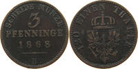 BRANDENBURG PREUSSEN 3 PFENNIG Wilhelm I. (1861-1888) -