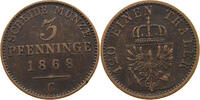 BRANDENBURG PREUSSEN 3 PFENNIG Wilhelm I. (1861-1888) -