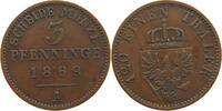 BRANDENBURG PREUSSEN 3 PFENNIG Wilhelm I. (1861-1888) -