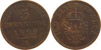 BRANDENBURG PREUSSEN 3 PFENNIG Wilhelm I. (1861-1888) -