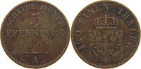 BRANDENBURG PREUSSEN 3 PFENNIG Wilhelm I. (1861-1888) -