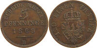 BRANDENBURG PREUSSEN 3 PFENNIG Wilhelm I. (1861-1888) -