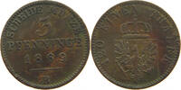 BRANDENBURG PREUSSEN 3 PFENNIG Wilhelm I. (1861-1888) -