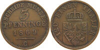 BRANDENBURG PREUSSEN 3 PFENNIG Wilhelm I. (1861-1888) -