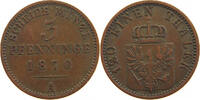 BRANDENBURG PREUSSEN 3 PFENNIG Wilhelm I. (1861-1888) -