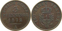 BRANDENBURG PREUSSEN 3 PFENNIG Wilhelm I. (1861-1888) -