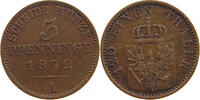 BRANDENBURG PREUSSEN 3 PFENNIG Wilhelm I. (1861-1888) -