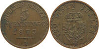 BRANDENBURG PREUSSEN 3 PFENNIG Wilhelm I. (1861-1888) -