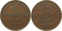 BRANDENBURG PREUSSEN 4 PFENNIG Wilhelm I. (1861-1888) -