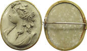 BROOCH  EUROPE Goddess “Bacchante”, high relief carved lava cameo brooch /pin SS+