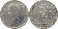 SPAIN 50 CENTAVOS ALFONSO XIII. (1886–1941) DOUBLE STRUCK DATE -