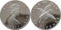 ISLE OF MAN 2 PENCE ELIZABETH II. (1952-2022) SILVER -