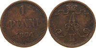 FINLAND 1 PENNI ALEXANDER II. (1855-1881) -