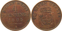 BRANDENBURG PREUßEN 4 PFENNIG Wilhelm I. (1861-1888) -