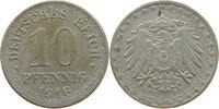 ERSATZMÜNZEN DES 1. WELTKRIEGS 10 PFENNIG EISEN EDGE ERROR -