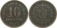 ERSATZMÜNZEN DES 1. WELTKRIEGS 10 PFENNIG EISEN DIE ERROR -