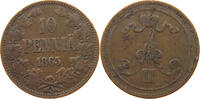 FINLAND 10 PENNIÄ ALEXANDER II. (1855-1881) -