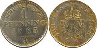 BRANDENBURG PREUßEN 1 PFENNIG Wilhelm I. 1861-1888 Pfennig Probe in Nickel -