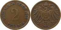 2 PFENNIG 1905 G KAISERREICH DOUBLE STRUCK G S-SS