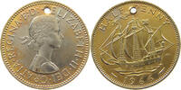 GREAT BRITAIN 1/2 PENNY ELIZABETH II. (1952-2022) GOLD PLATED -