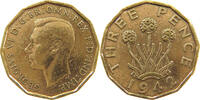 GREAT BRITAIN THREE PENCE GEORGE VI. (1936-1952) GOLD PLATED -