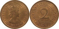 MAURITIUS 2 CENTS ELIZABETH II. (1952-2022) -