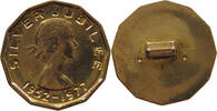 GREAT BRITAIN WEIGHT THREEPENCE SIZE 1952-1977 SILVER JUBILEE -