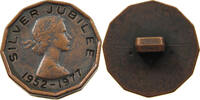 GREAT BRITAIN WEIGHT THREEPENCE SIZE 1952-1977 SILVER JUBILEE -