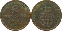BRANDENBURG PREUßEN 2 PFENNIG Wilhelm I. 1861-1888 -