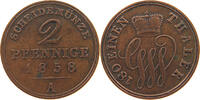 SCHAUMBURG LIPPE 2 PFENNIG GEORG WILHELM 1807-1860 -
