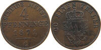 4 PFENNIG 1871 C BRANDENBURG PREUßEN WILHELM I. (1861-1888) SS