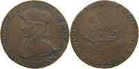 GREAT BRITAIN HALFPENNY TOKEN EARL HOWE HAMPSPHIRE WOODEN WALLS OF OLD ENGLAND -