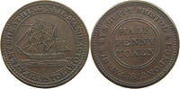 GREAT BRITAIN HALFPENNY TOKEN BRISTOL PATENT SHEATHING NAIL MANUFACTORY -