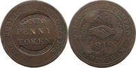 GREAT BRITAIN PENNY TOKEN 1812 BIRMIGHAM COUNTERED BRADFOD WORKHOUSE SS