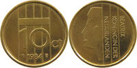 10 CENTS 1984 NETHERLANDS BEATRIX (1980-2013) GOLD PLATED VZ