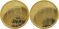5 CENTS 1984 NETHERLANDS BEATRIX (1980-2013) GOLD PLATED VZ