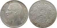 BELGIUM 5 FRANCS LEOPOLD II. 1865-1909 -
