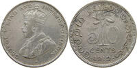 CEYLON 50 CENTS GEORGE V. (1910-1936) -