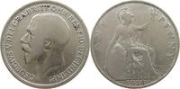 GREAT BRITAIN 1 PENNY GEORGE V. (1910-1936) SILVERPLATED -