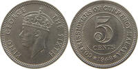 MALAYA 5 CENTS GEORGE VI. (1936-1952) -