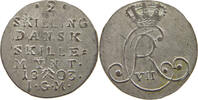 NORWAY 2 SKILLING CHRISTIAN VII. (1766-1808) DOUBLE STRUCK -